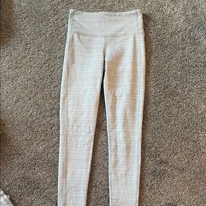 Athleta Textured Cream Leggings